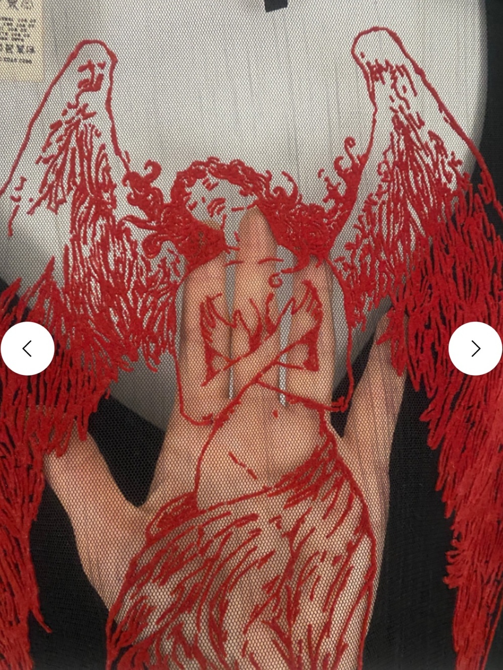 RARE Y2K Miss Sixty Fallen Angel Mesh Long Sleeve Top - Picture 6 of 9
